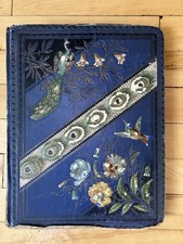 1870’s Antique Victorian Scrapbook Album Ephemera Die Cuts Trade Card Ads picture
