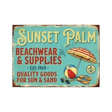 Vintage Advertising Sign Print Beachwear Store Retro 1950s, 5