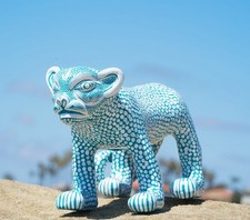 Stunning Handcrafted Blue Leopard Figurine – Unique Artisan Piece Pottery art picture