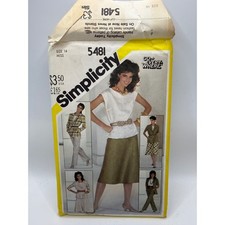 Vintage 1982 Simplicity 5481 Sewing Pattern Misses Jacket Pants Skirt Top Sz 14 picture
