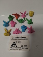 Vintage 1970's Looney Tunes Pencil Toppers Erasers Taz Road Runner Wiley E Bugs  picture