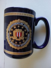 FBI HERALDRY PORCELAIN COFFEE MUG FEDERAL BUREAU OF INVESTIGATION NEW picture