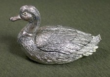 vintage Lunt Silversmiths Silverplated Pewter Duck Trinket Box USA 3.5