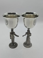 Vintage 1998 Gallo Pewter Goblets Bride 