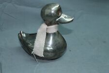 NIckel Plated Metal Coin Bank Duck picture