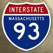 Massachusetts interstate 93 Boston 1957 highway route marker road sign 18x18 picture