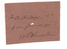 Confederate Manuscript Postal Slip Canton MS W.E. Hamilton Signed CSA ZAYIX picture