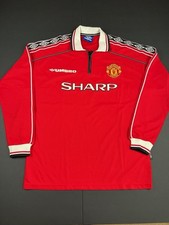 Original Umbro Manchester United 1997/1998 Long Sleeve Home Shirt Men Large 2223 picture