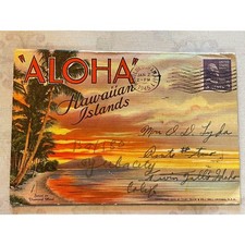 Hawaiian Islands Vintage 1935 Postcard Booklet Posted 1945 picture