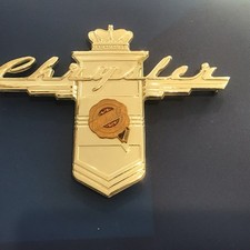Original Vintage 1940’s Chrysler Logo Hood Emblem Grill Nameplate Badge picture