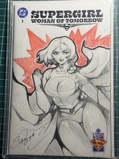 SUPERGIRL WOT #1 POWER GIRL SKETCH BY ARTIST SUKESHA ELIZABETH RAY