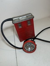 Vintage Koehler Wheat Miner Cap Lamp Red Battery Pack Corded Light Untested USA picture