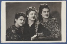 Portrait of beautiful girls with nice hairstyles. Soviet Vintage Photo USSR picture