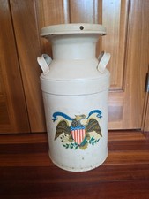 Antique Follansbee Metal Milk Jug Lid American Eagle Art Patriotic 10 Gal READ  picture