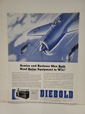 1942 Diebold Safe & Lock Fortune WW2 Print Ad Q2 U.S.ARMY Bomber Airplane Ships picture