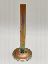 Steuben Gold Aurene Art Glass Stick Bud Vase 61/4” Signed picture