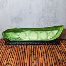 Italian Ceramic Art Green Pea Pod Dish 13