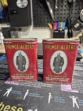 Intact VINTAGE 1970'S PRINCE ALBERT CRIMP CUT LITHOGRAPH METAL TOBACCO TIN picture