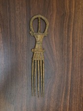 Vintage Antique Art Bronze Brass Hair Comb Artifact picture