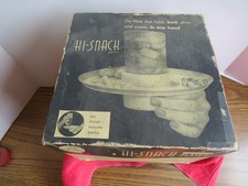 Four Vtg HI-SNACK PLATES For Holding Glass & Snack In One Hand w/ Original Box picture