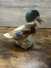 Vintage Porcelain Mallard Duck Figurine Hand Painted Bird Statue picture