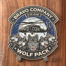 Bravo Co 2-10 AHB Wolf Pack Helicopter Challenge Coin  1#42 picture