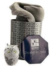  Vintage Swarovski Crystal Small Owl Figurine 7636 NR 046 Complete Box Booklet picture