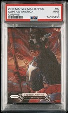 2018 Marvel Masterpieces Canvas #97 Captain America PSA 9 🌟 VHTF 🔥 POP 4/4^ picture