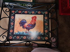 Rooster Tray Square With Little Round Legs It Is So Pretty picture