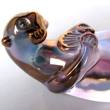 Sea Otter Figurine Blown Glass Crystal Gold Sculpture  picture