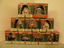 Lot of 9 Vintage 1990s Enesco Coca-Cola Large Christmas Ornaments New In Boxes picture
