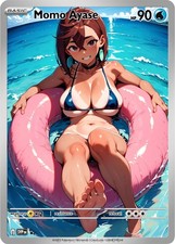 Custom Waifu Full Art Card - Momo Ayase Fan Art - Anime Girl - Holofoil picture