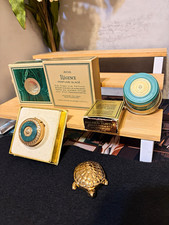 Vintage Avon Perfume Lot Regence Glace Golden Turtle Solid Perfume Compacts picture