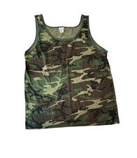 Military Issue BDU Camo 50/50 Tank Top Mens Size LARGE Made in USA picture