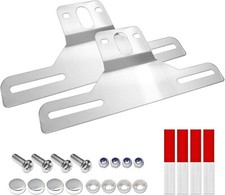 1/2 Pack Stainless Steel Trailer License Plate Bracket Holder Metal Car Tag Fram picture
