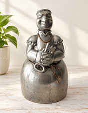 1935 Carl-Einar Borgström Ystad-Tenn Swedish Pewter Figural Decanter Flask CEB picture