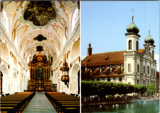 Vintage Postcard Jesuit Church Baroque Architecture Lucerne Switzerland picture