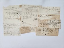 1832 antique WASHINGTON WILLIAMS dover nh MERCHANT archive 6 RECEIPTS INVOICES picture