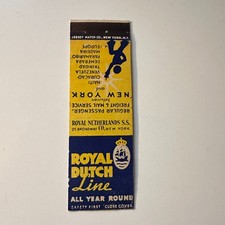 Royal Dutch Line All Year Round New York NY Vintage Matchbook Cover 5MB125-5 picture