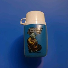 Star Wars The Empire Strikes Back - Blue Thermos - Yoda - 1981 Vintage #2 picture