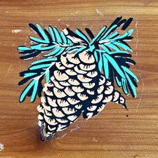 Mt. Rainier National Park Wooden Box, Hinged Lid, Metal Clasp, Pinecone picture