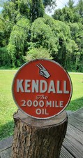 Kendall Motor Oil Vintage Retro Advertising Embossed Metal Sign picture