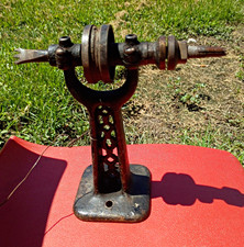 Vintage Original Cast Iron Hand Drill Bit Sharpener Grinding Fixture Stand picture