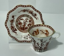 6 Coalport England Indian Tree Coral Cup & Saucer Set MINT picture