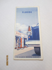 Vintage 1956 Atlantic Florida State Highway Gas Station Travel Road Map~CBB picture
