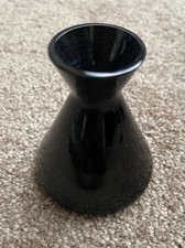 Vintage MIKASA Petite Ebony Series Black Glossy Miniature Vase Round 3 in tall picture