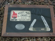 Case Cutlery 1997 Green PocketWorn Bone Canoe with TruSharp steel 62131 B picture