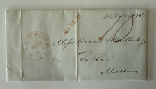1844 H.A. Perkins Owen & Hurlbut Hartford Connecticut Stampless Letter Cover 10c picture