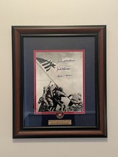 World War II Framed Medal Of Honor Iwo Jima Heroes Signed Photo picture