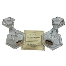 Hexagonal Lead Crystal CANDLESTICKS HOLDERS 4